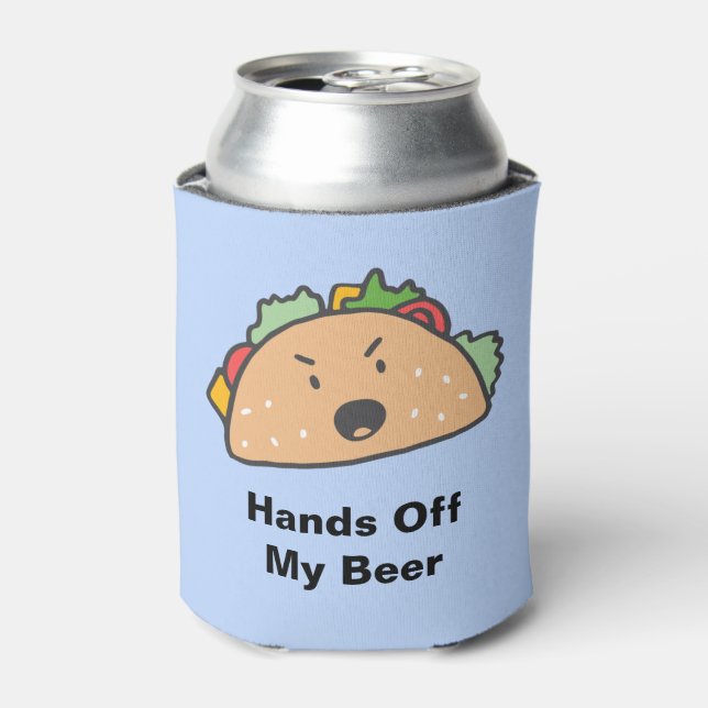 Hands Off The Angry Taco Customisable Can Cooler (Can Front)