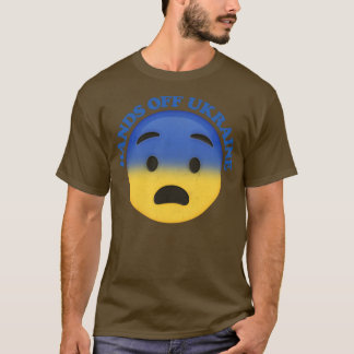 Hands Off Ukraine Emoji Face T-Shirt