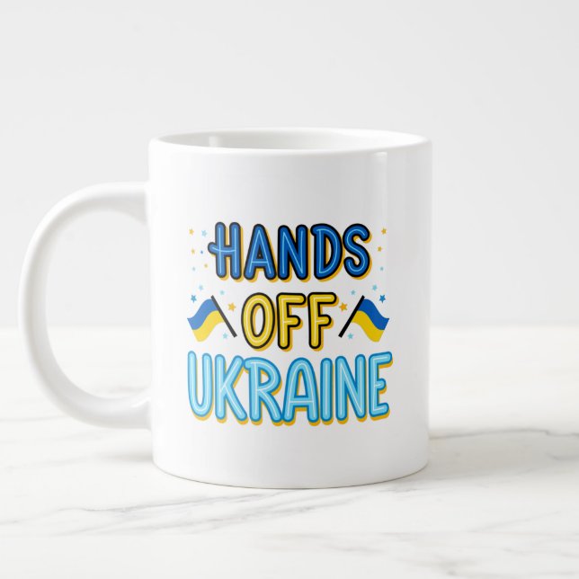 Hands Off Ukraine Speciality Jumbo Mug (Left)