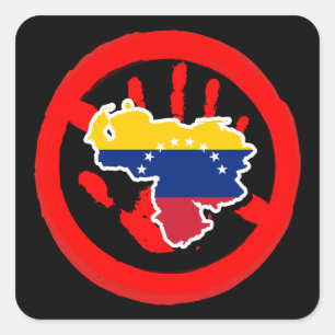 Hands Off Venezuela Peace and Sovereignty Art Square Sticker
