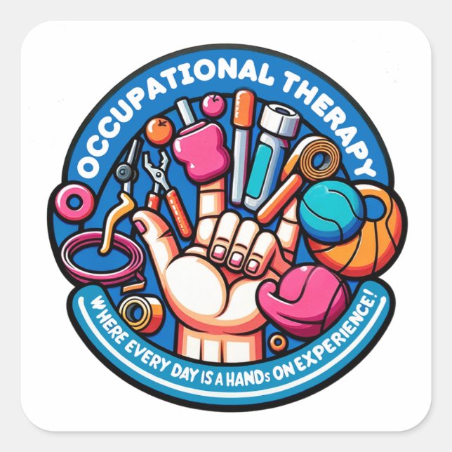 Hands-On Therapy - Occupational Therapy Square Sticker (Front)