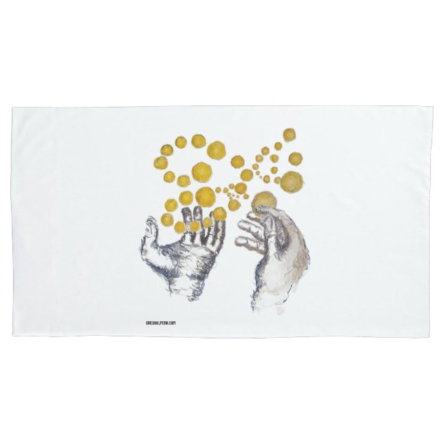 Hands outstretched for the future pillowcase (Front-Left)