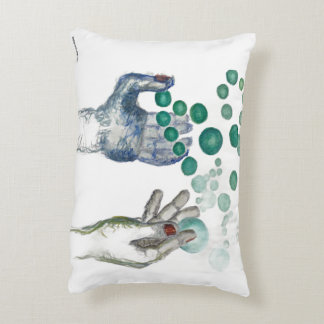 Hands Outstretched with Golden Globes Decorative Cushion