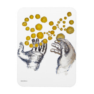 Hands Outstretched with Golden Globes Magnet