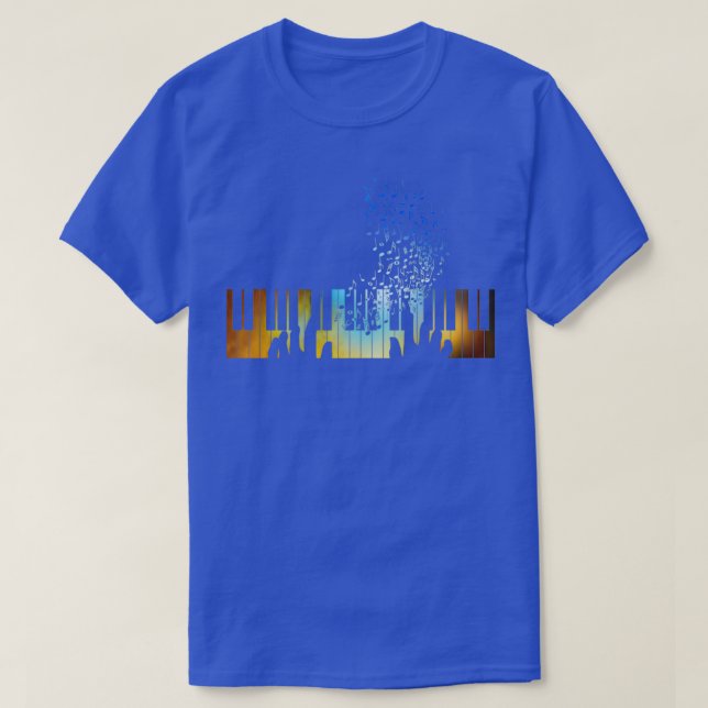 Hands Playing on Piano Keyboard Gift for Music Tea T-Shirt (Design Front)
