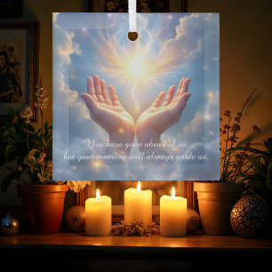 Hands Set the Soul Free, sympathy  Glass Tree Decoration