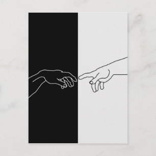 Hands showing the creation of Adam Postcard