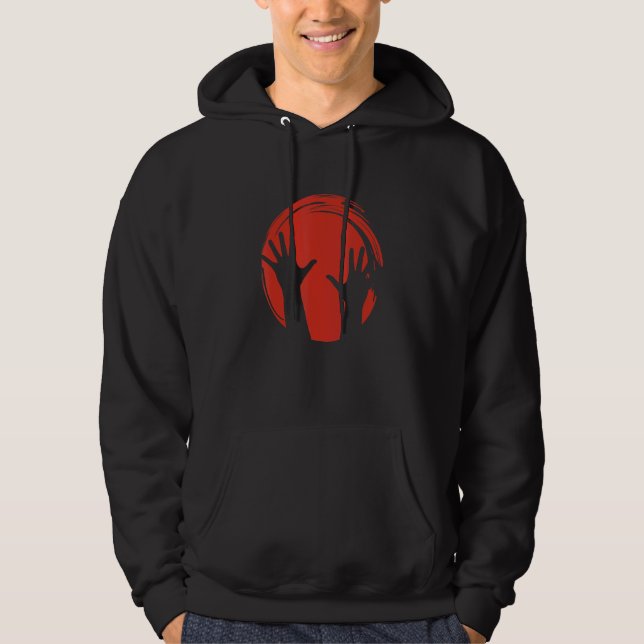 Hands Silhouette Circle Hoodie (Front)