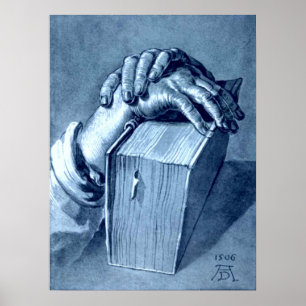 Hands Study with Bible - Durer Poster