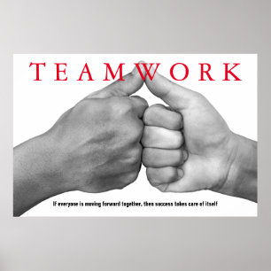 Hands Teamwork Inspirational Quote Motivational Poster
