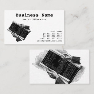 Hands w Architectural Blueprints, Vintage Business Card