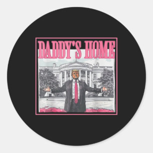 Hands Wide In Front Of White Daddy's Home House Pi Classic Round Sticker