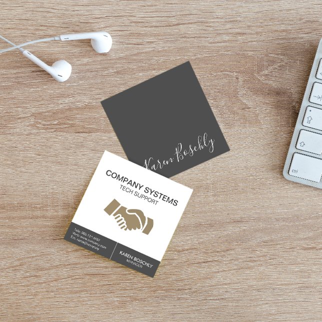 Handshake Icon Square Business Card (Creator Uploaded)