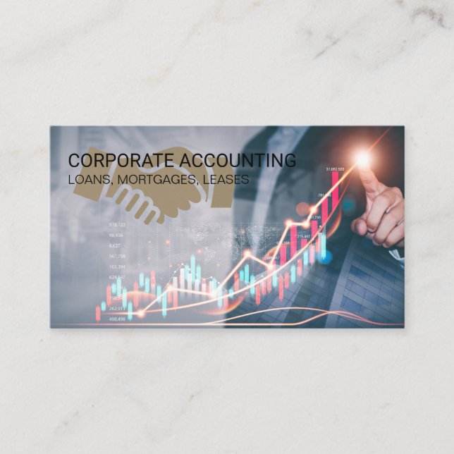 Handshake Icon | Stock Market | Business Man Card (Front)