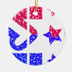 Handshake of national duty ceramic ornament