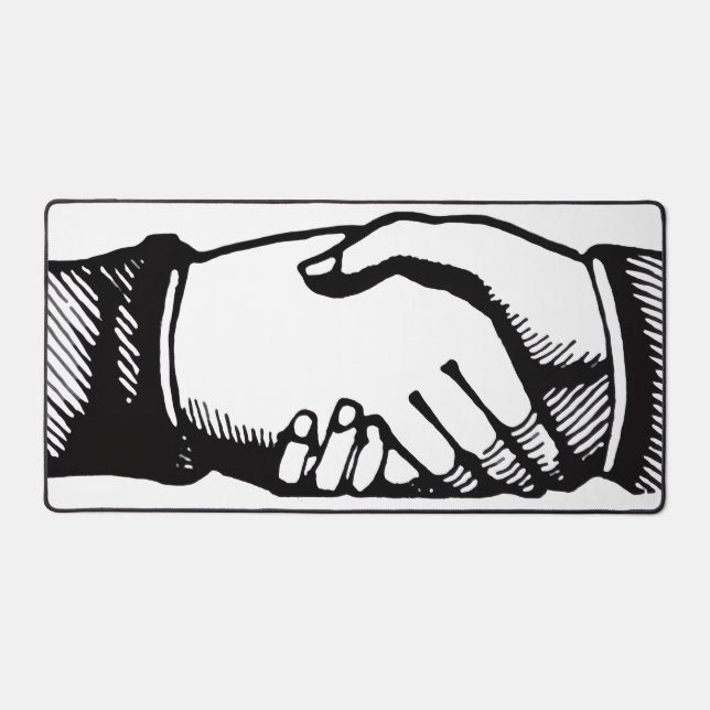Handshake Retro Vintage Hands Image Desk Mat (Front)