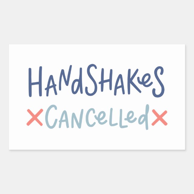 Handshakes Cancelled Rectangular Sticker (Front)