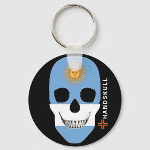 HANDSKULL Argentina,Happy skull,Argentina flag Key Ring