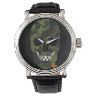 HANDSKULL Army watch mens leather B2