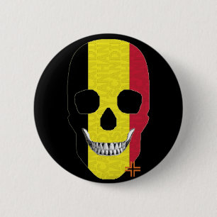 HANDSKULL Belgium Round Badge black B2