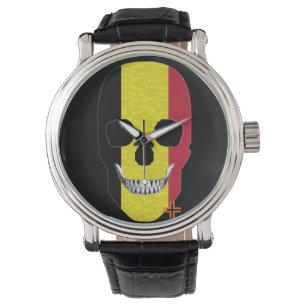HANDSKULL Belgium watch mens leather B2