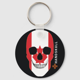 HANDSKULL Canada,Happy skull,Canada flag Key Ring