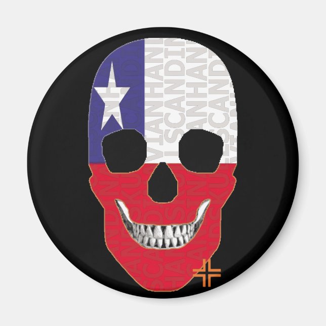 HANDSKULL Chile round magnet   B2 (Front)