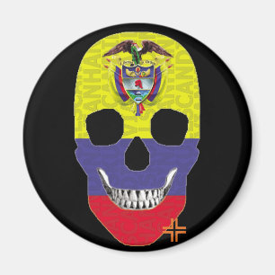 HANDSKULL Colombia round magnet B2