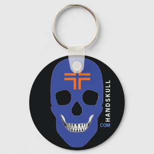 HANDSKULL Cross Orange,Happy skull,Blue flag Key Ring