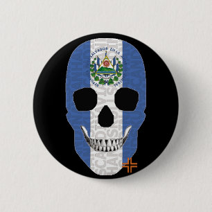 HANDSKULL El Salvador Round Badge black B2
