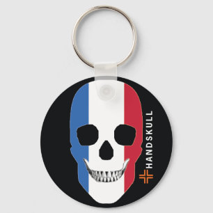 HANDSKULL France,Happy skull,France flag Key Ring
