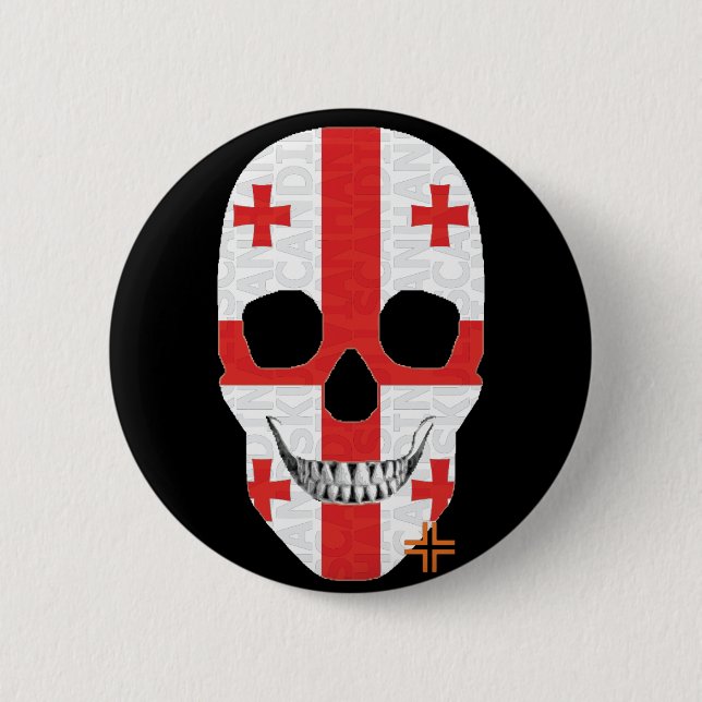 HANDSKULL Georgia Round Badge  black B2 (Front)
