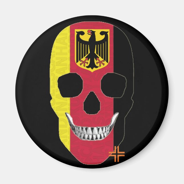 HANDSKULL Germany round magnet   B2 (Front)