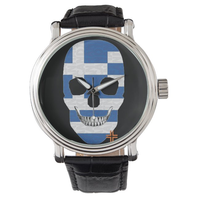 HANDSKULL Greece watch mens leather  B2 (Front)