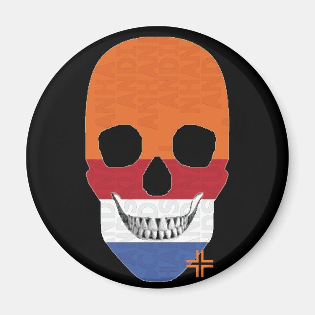 HANDSKULL Holland round magnet   B2 (Front)