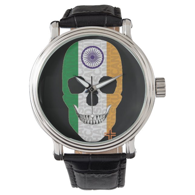 HANDSKULL India watch mens leather  B2 (Front)