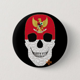 HANDSKULL Indonesia Round Badge black B2
