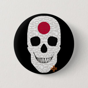 HANDSKULL Japan Round Badge black B2