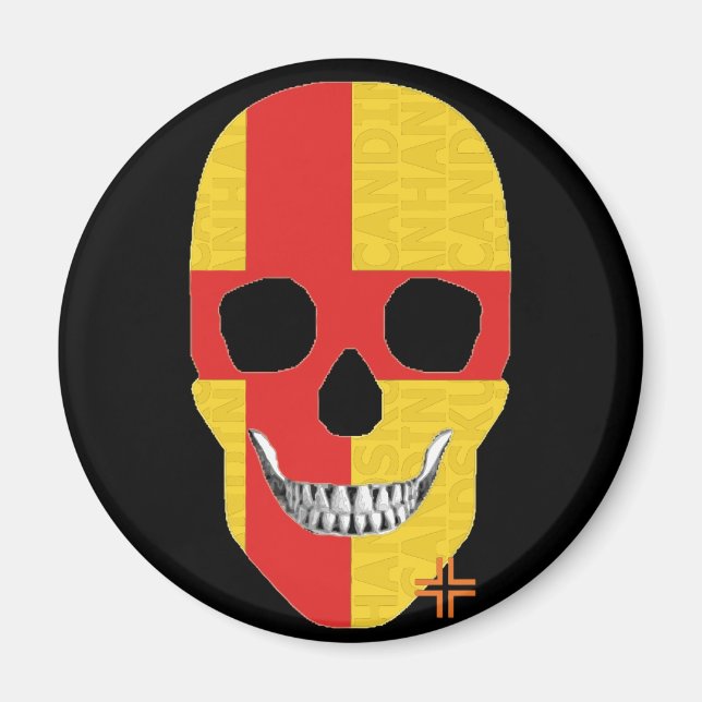 HANDSKULL Kalmar round magnet   B2 (Front)