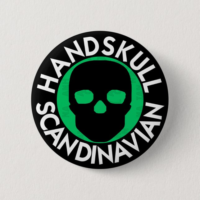 HANDSKULL LIV Emerald Round Badge  black P3 (Front)