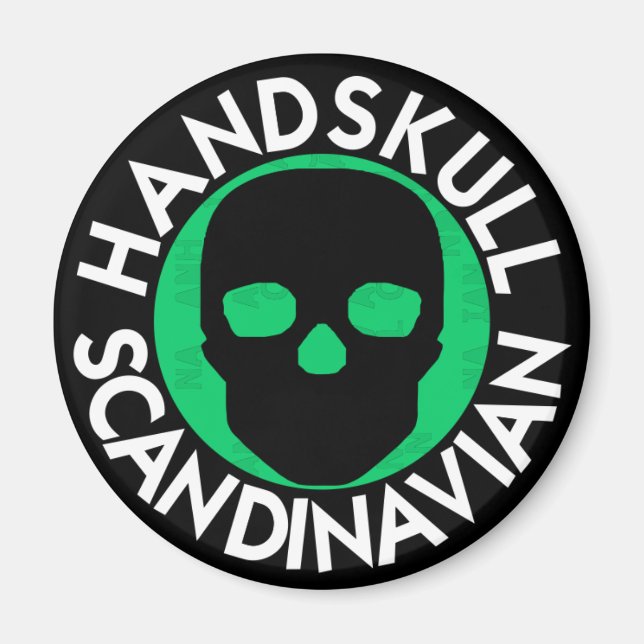 HANDSKULL LIV Emerald round magnet   P3 (Front)