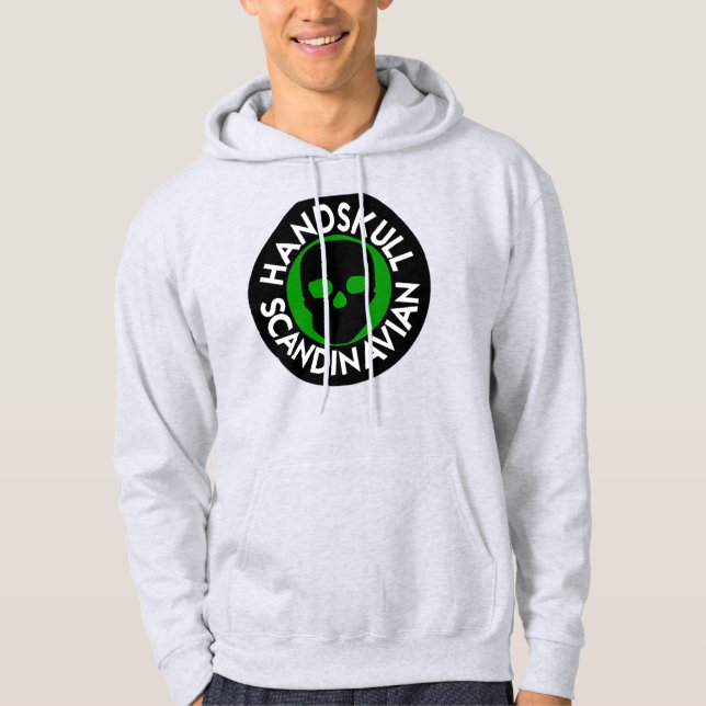 HANDSKULL LIV Forest Green Hooded Sweatshirt  blac (Front)