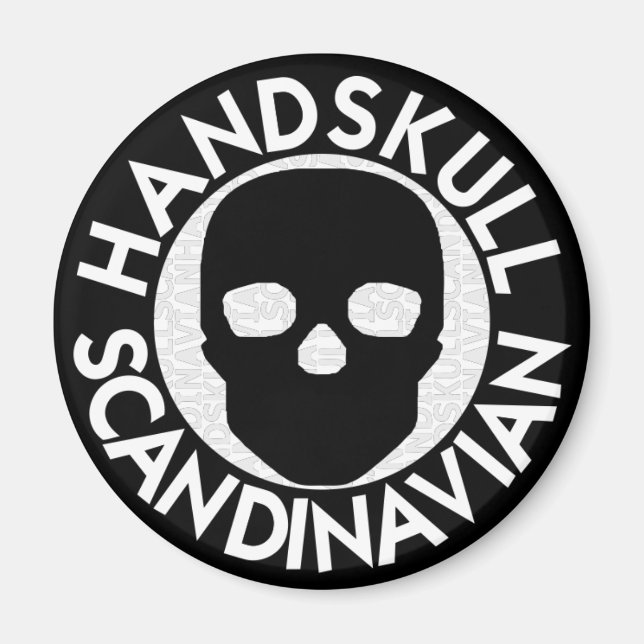 HANDSKULL LIV Porcelain round magnet   P3 (Front)