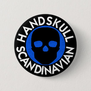 HANDSKULL LIV Sky Round Badge black P3