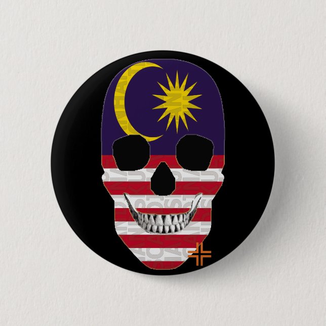 HANDSKULL Malaysia Round Badge  black B2 (Front)