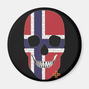 HANDSKULL Norway round magnet B2