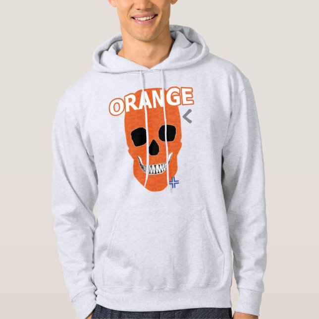 HANDSKULL Orange Hooded Sweatshirt B2 (Front)