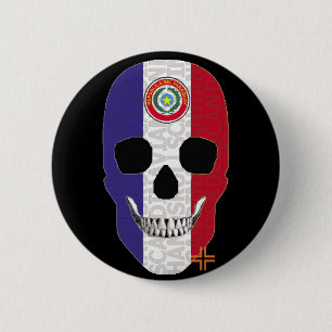 HANDSKULL Paraguay Round Badge black B2