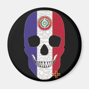 HANDSKULL Paraguay round magnet B2