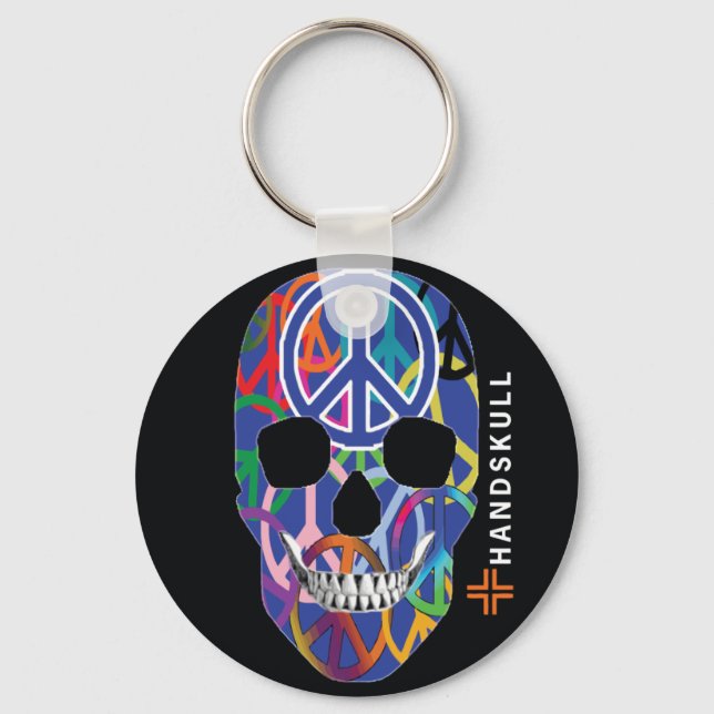 HANDSKULL Peace,Happy skull,Peace flag Key Ring (Front)